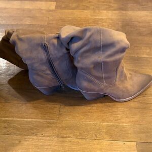 Zodiac Tan Suede Slouch Boots